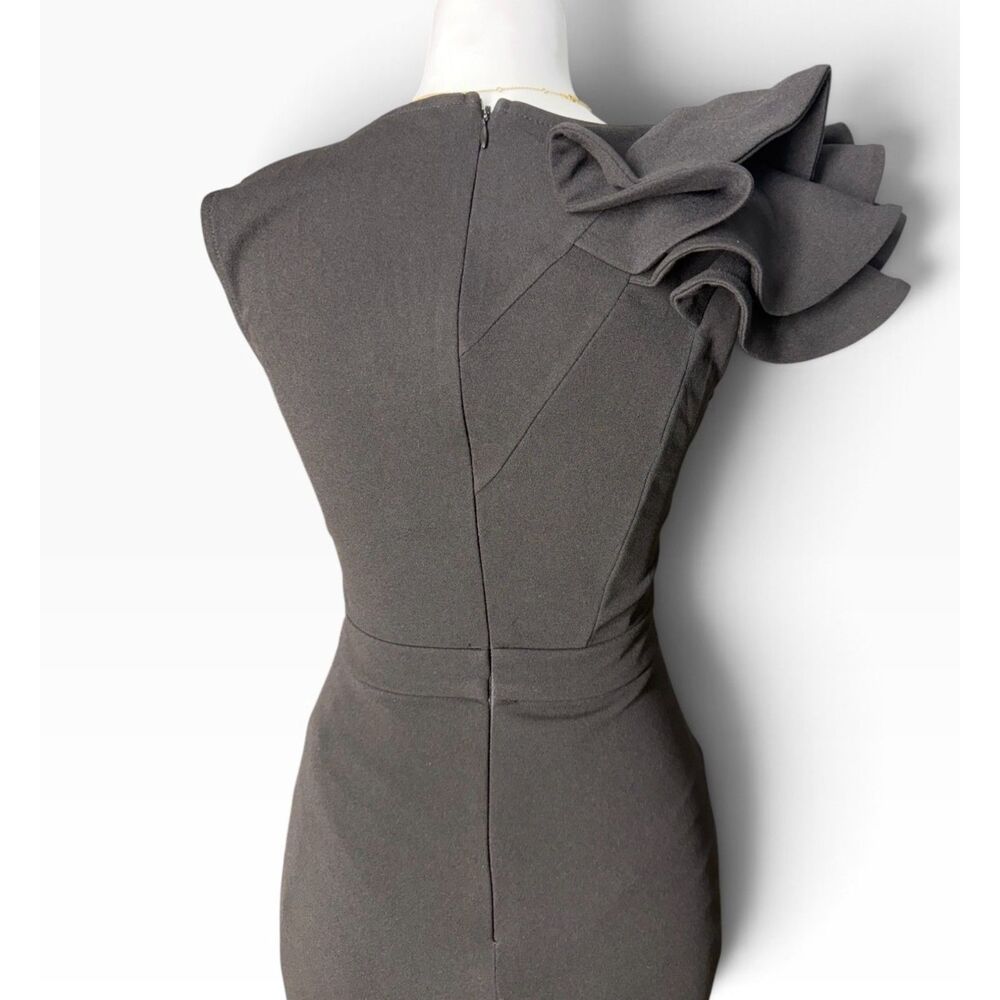 Lulus Black One-Shoulder Ruffle Maxi Dress S - Picture 6 of 11